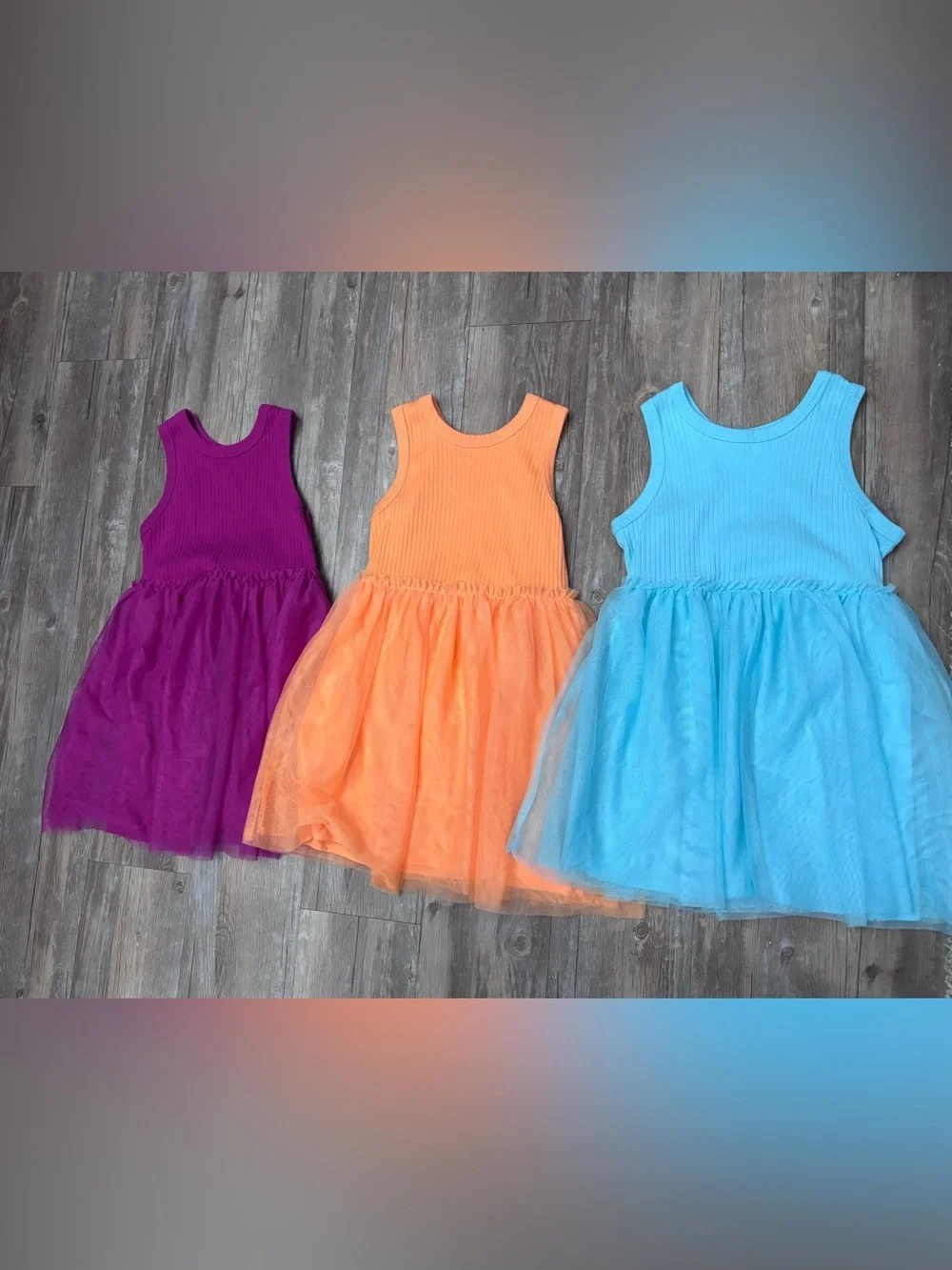 Bundle of 3 Girls' Sleeveless Tulle Dresses size 6